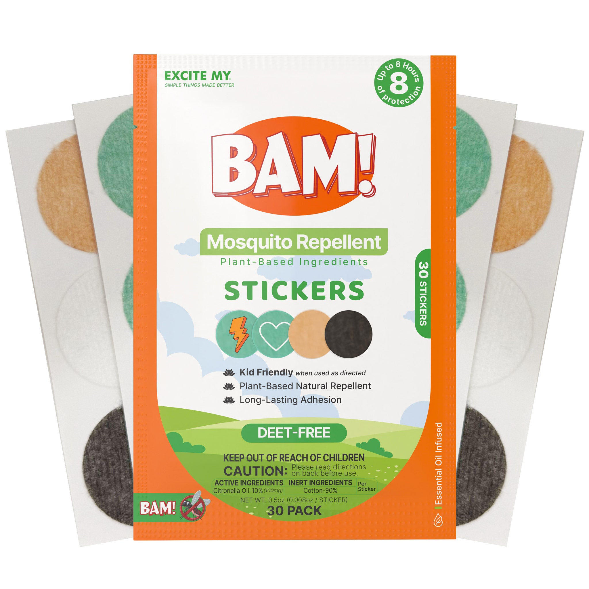 BAM! Mosquito Repellent Stickers